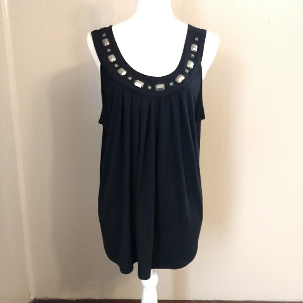 Michael Kors Sleeveless Blouse w/ Collar Detail